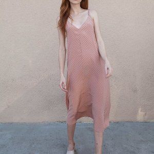 Ali Golden Slip Dress Rose Dot